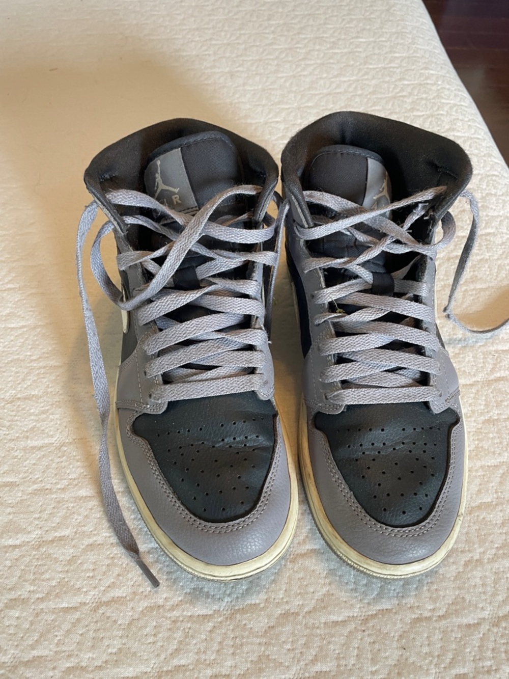 Jordan High-Top Sneakers in Black and Light Gray
